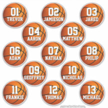 personalisierte Basketball-Aufkleber für 13 Jungen