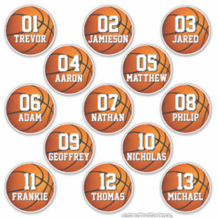 personalisierte Basketball-Aufkleber für 13 Jungen Aufkleber