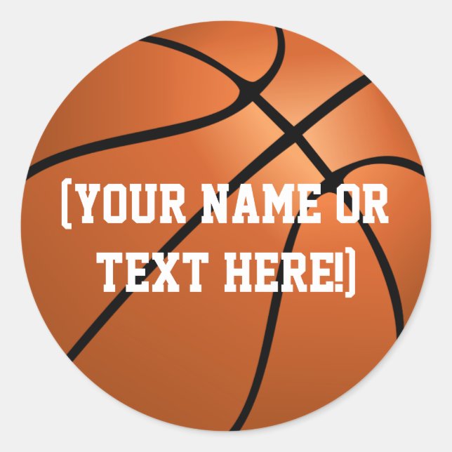 Personalisierte Basketball-Aufkleber Runder Aufkleber (Vorderseite)
