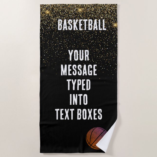 Personalisierte Basketball-, Basketball-Geschenkid Strandtuch (Vorderseite)