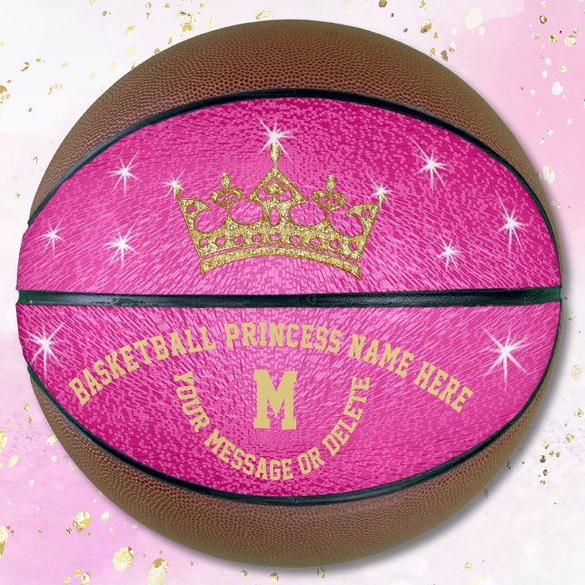 Personalisierte Basketball-Basketballprinzessin in Basketball (Pink, Gold, Personalized, Princess Basketball. Pink and Gold Basketball. Gifts for basketball lovers)