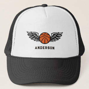 Personalisierte Basketball Flügel Trucker Mütze Na