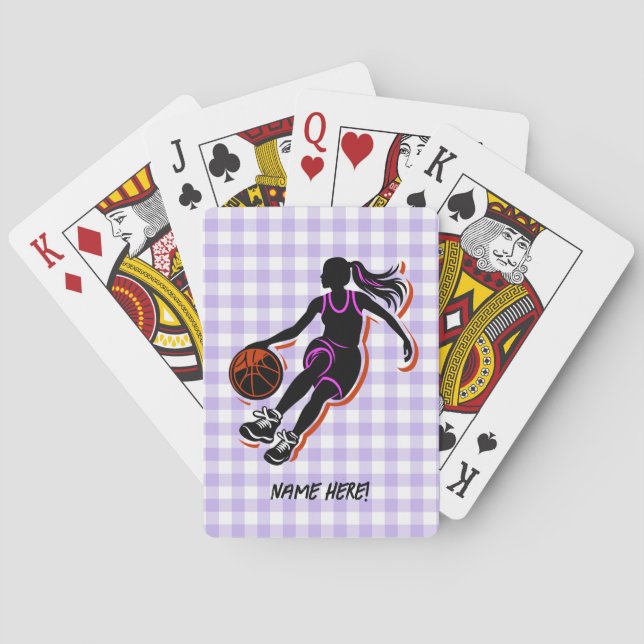 Personalisierte Basketball Girl Playing Cards Spielkarten (Rückseite)