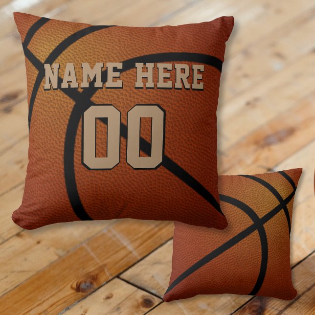 Personalisierte Basketball-Mannschaftsgeschenke un Kissen (Personalized Basketball Pillows. Gifts for Senior Basketball Players. Basketball Bedroom Decor.)