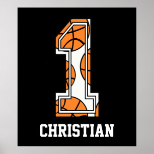 Personalisierte Basketball-Nummer 1 Poster