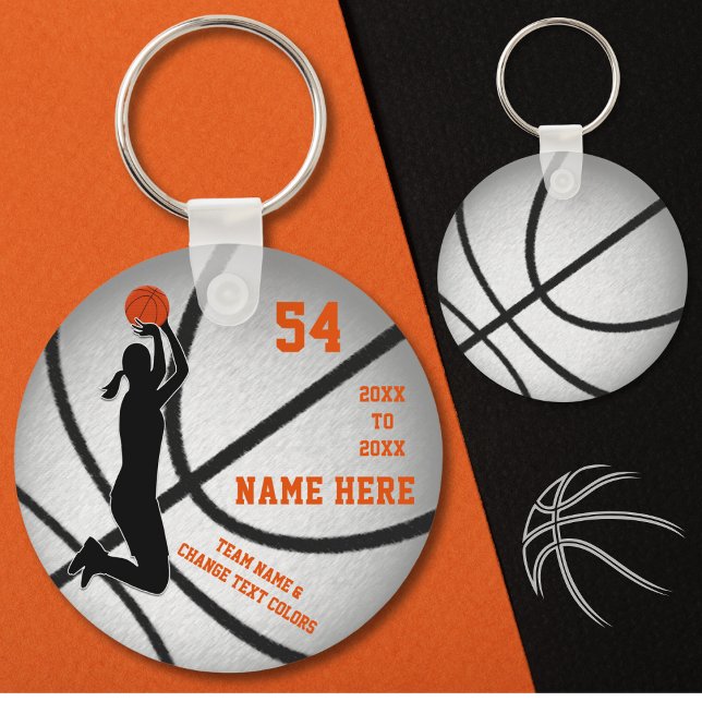 Personalisierte Basketball-Schlüsselanhänger mit O Schlüsselanhänger (Cheap Basketball Team Gifts for Girls. Basketball party favors. Basketball novelties and Trinkets.)