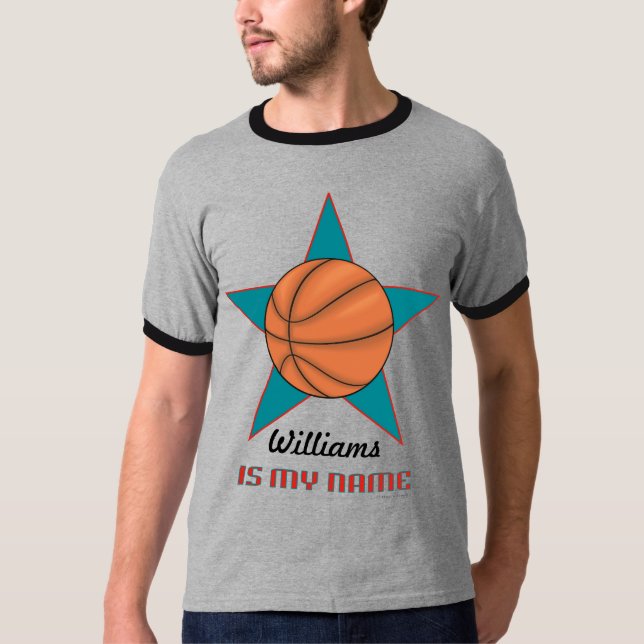 Personalisierte Basketball-T - Shirt-Rückseite T-Shirt (Vorderseite)