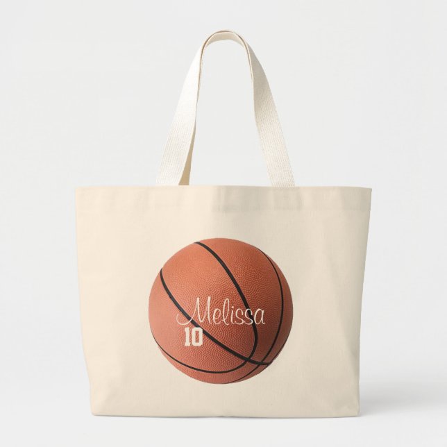 Personalisierte Basketball-Totentasche Jumbo Stoffbeutel (Vorne)