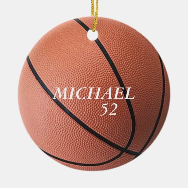 Personalisierte Basketball-Verzierung Keramikornament (Vorne)