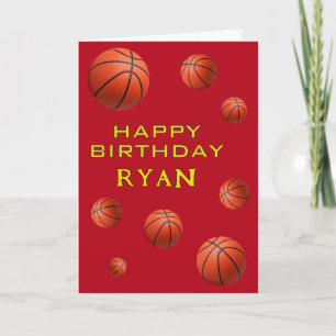 Personalisierte Basketballbälle Alles Gute zum Geb Karte