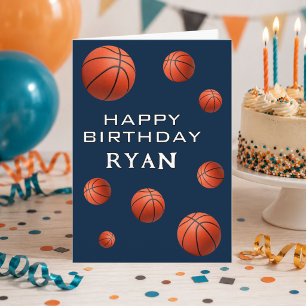 Personalisierte Basketbälle Alles Gute zum Geburts Karte