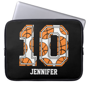 Personalisierte Basketballnummer 10 Laptopschutzhülle