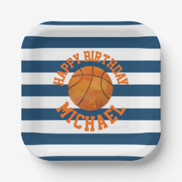 Personalisierte Basketballplatte Pappteller