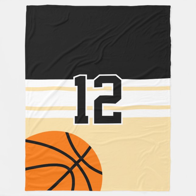 Personalisierte Basketballspielnummer Fleecedecke (Vorderseite)