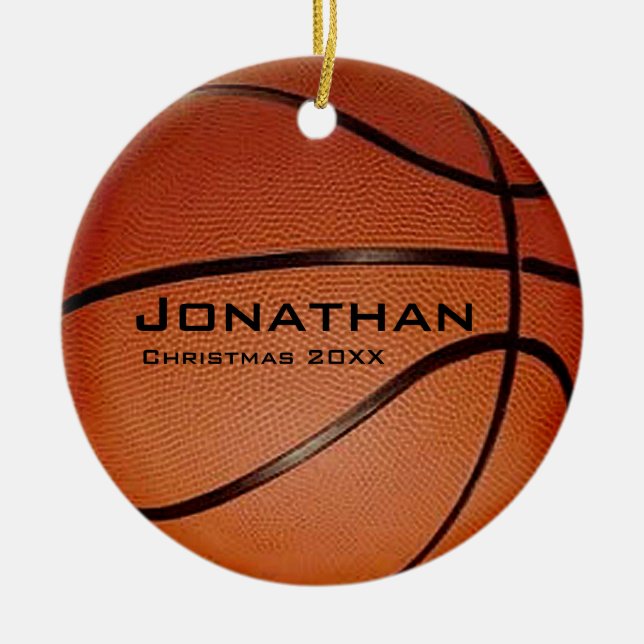 Personalisierte Basketballverzierung Keramikornament (Vorne)
