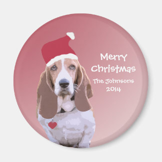 Personalisierte Basset Hound Santa Magnete Magnet