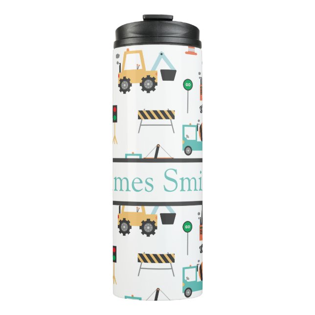 Personalisierte Baukinder trinken Tumbler Thermosbecher (Vorderseite)