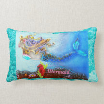 Personalisierte Baumwolle Pillow Mermaid Pastel Oc