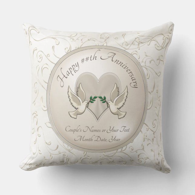 Personalisierte Baumwolljahrestags-Geschenk-Ideen, Kissen (Vorderseite)