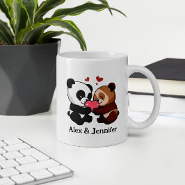 Personalisierte Bear Couple Names Kaffeetasse