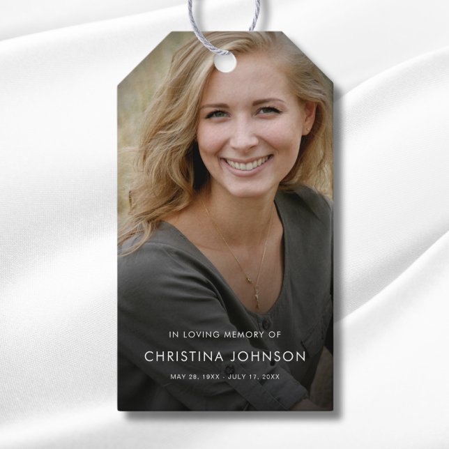 Personalisierte Beerdigung des Lebens Geschenkanhänger (Photo Memorial Favor Tag)