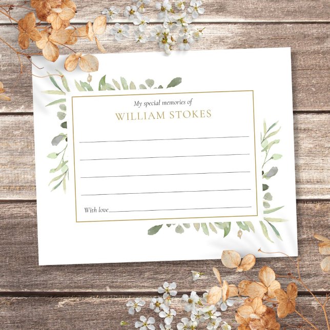 Personalisierte Beerdigung von Grünpflanzen Gedäch (Personalized Greenery Funeral Share A Memory)