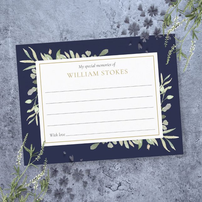 Personalisierte Beerdigung von Grünpflanzen mit Sp Postkarte (Personalized Greenery Funeral Share A Memory Card)