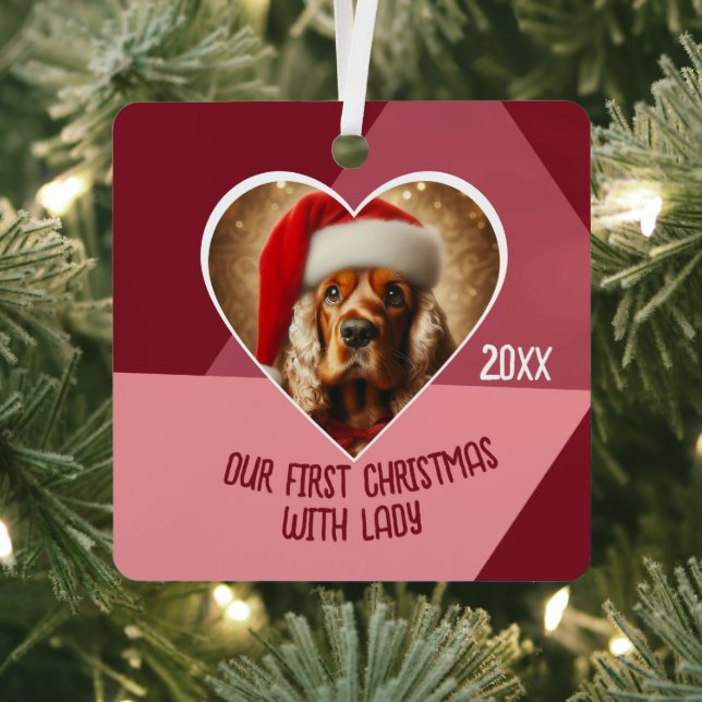 Personalisierte Begleiter Adoption Foto Hund Erste Ornament Aus Metall (InSitu)