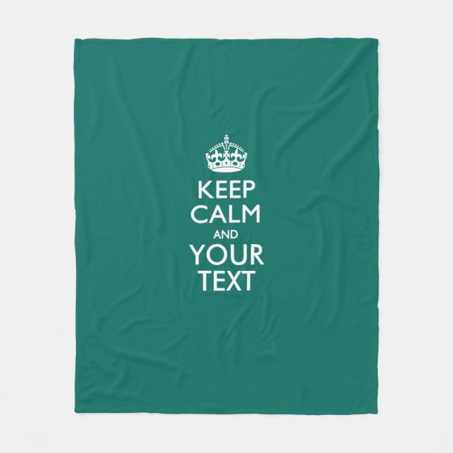 Personalisierte Behalt-Ruhe und Ihr Text-Aqua Fleecedecke (Vorderseite)
