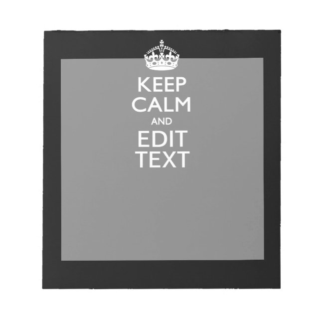 Personalisierte BEHALTEN CALM haben Ihren Text auf Notizblock (Vorderseite)