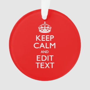 Personalisierte Behalten Ruhe und Ihr Text rot kla Ornament