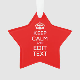Personalisierte Behalten Ruhe und Ihr Text rot kla Ornament