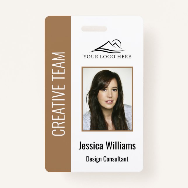 Personalisierte Beige Corporate Employee Security  Ausweis (Vorderseite)