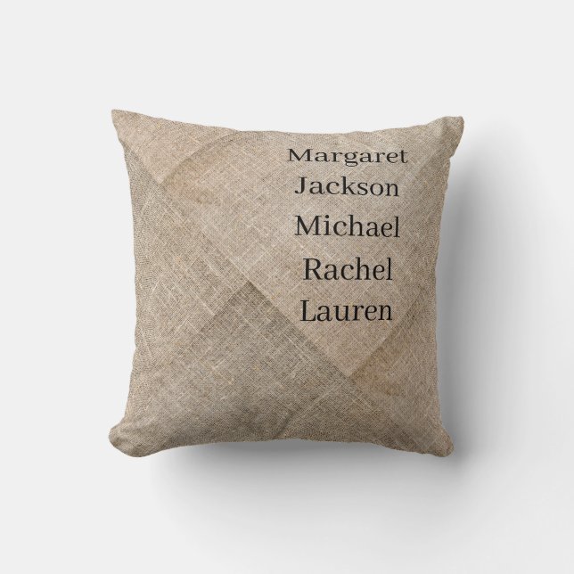 Personalisierte beige Imitate Linen Kissen (Vorderseite)