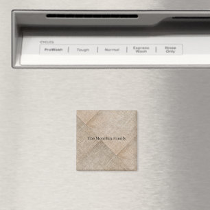 Personalisierte beige Imitate Linen Magnet