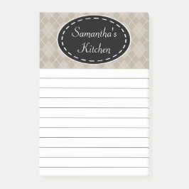 Personalisierte Beige Kitchenette Post It Notes Post-it Klebezettel