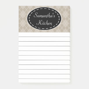 Personalisierte Beige Kitchenette Post It Notes Post-it Klebezettel