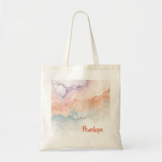 Personalisierte Beige Marmor Swirl Name Tote Tasch Tragetasche