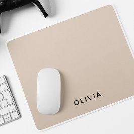 "Personalisierte Beige Monogram Mousepad