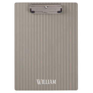 Personalisierte beige Pinstreifen Klemmbrett