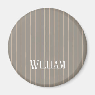 Personalisierte beige Pinstreifen Magnet