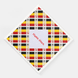Personalisierte belgische Flagge-Partyservietten Serviette