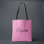 Personalisierte Benutzerdefiniert Ihr eigener Name Tasche<br><div class="desc">Ersetzen Sie Ihren Skriptnamen Text hier Elegante moderne minimalistische Design Vorlage Rosa Shopping Shoulder Tote Bag.</div>
