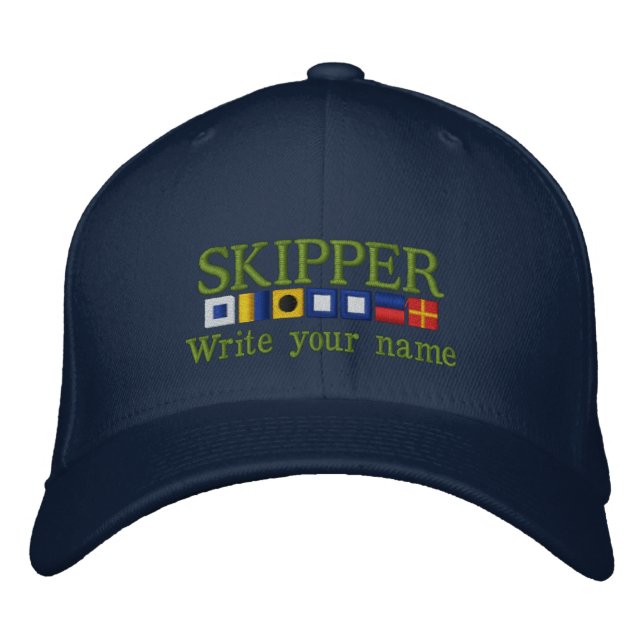 Personalisierte benutzerdefinierte Flaggen Ihres K Bestickte Baseballkappe (Vorderseite)