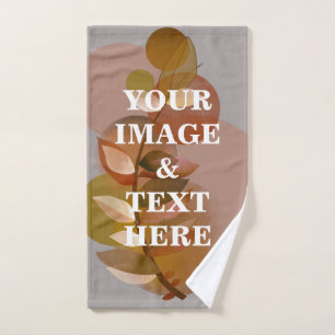 Personalisierte benutzerdefinierte Foto- und Texte Badhandtuch Set