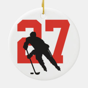 Personalisierte benutzerdefinierte Hockey-Spielnum Keramik Ornament