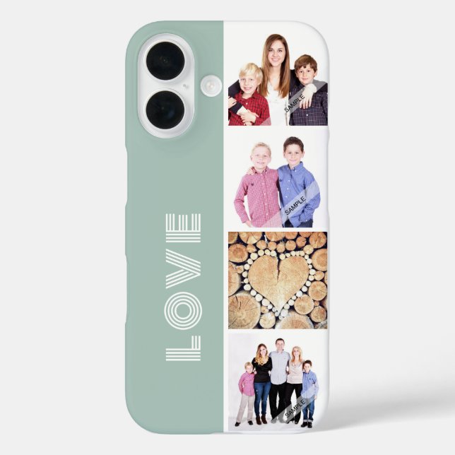 Personalisierte benutzerdefinierte Liebe-Familie 4 iPhone 16 Hülle (Rückseite)