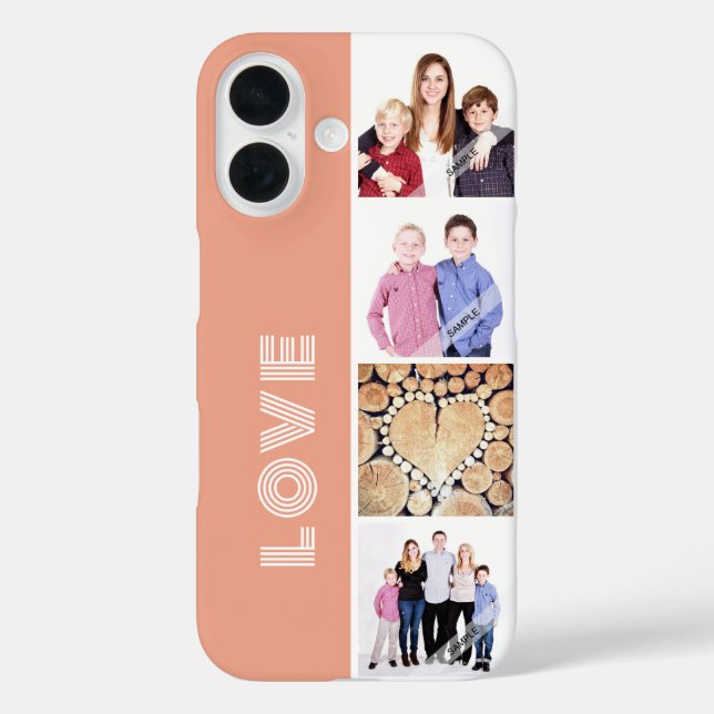 Personalisierte benutzerdefinierte Liebe-Familie 4 iPhone 16 Hülle (Rückseite)