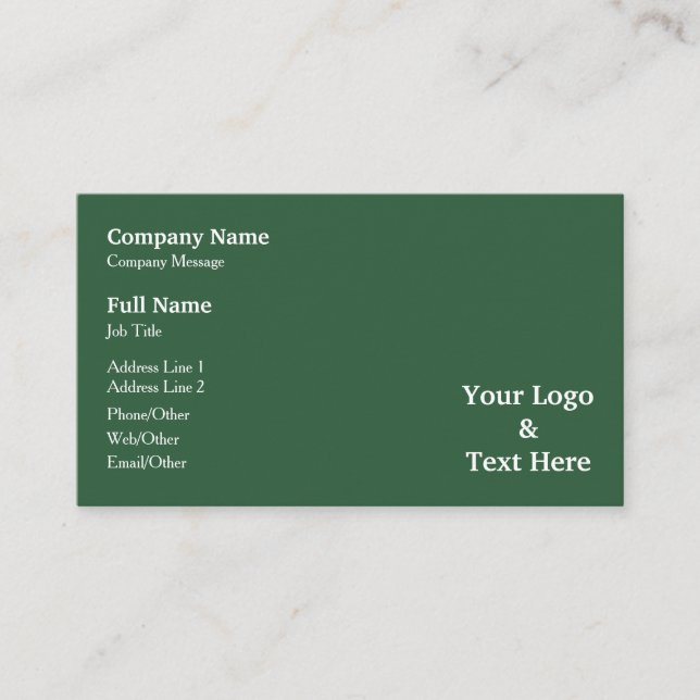 Personalisierte benutzerdefinierte Logos und Texte Visitenkarte (Vorderseite)