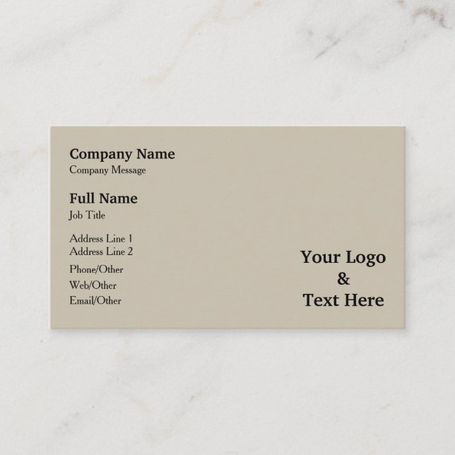 Personalisierte benutzerdefinierte Logos und Texte Visitenkarte (Vorderseite)